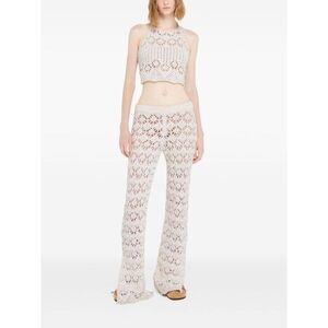 ALANUI Women's Crochet Flared Pants Women CREAM